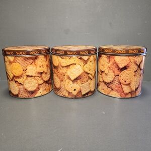 3 Nabisco Snack Mixed Crackers Round Vintage Advertising Tin Sociables Chicken,